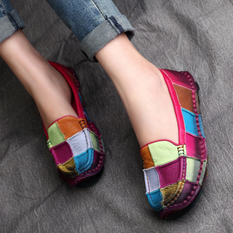 Forår Håndlavede Retro Stitching Blødbundssko 35-43