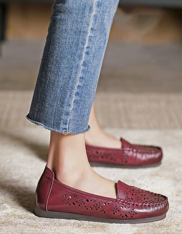 Retro Læder Slip-on Comfy Loafers