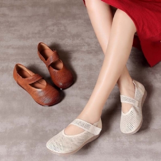 Velcro Retro Dame Sommer Retro Flade Sko