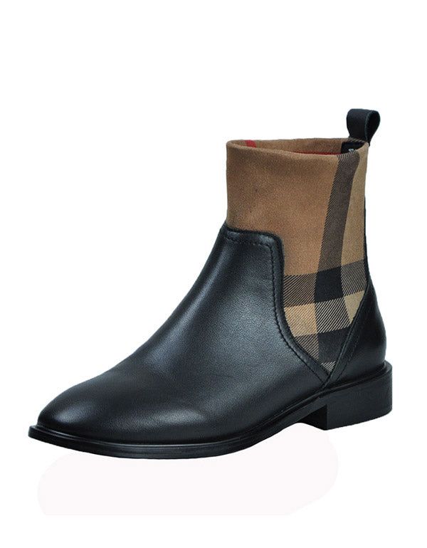 Chelsea Stitching Plaid Fashion Damestøvler