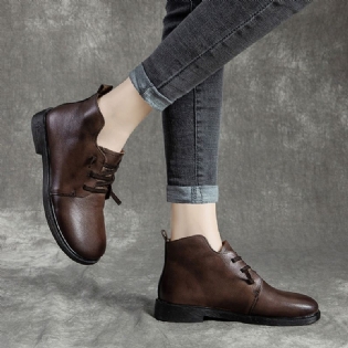 Retro Casual Læder Korte Støvler | Gave Sko