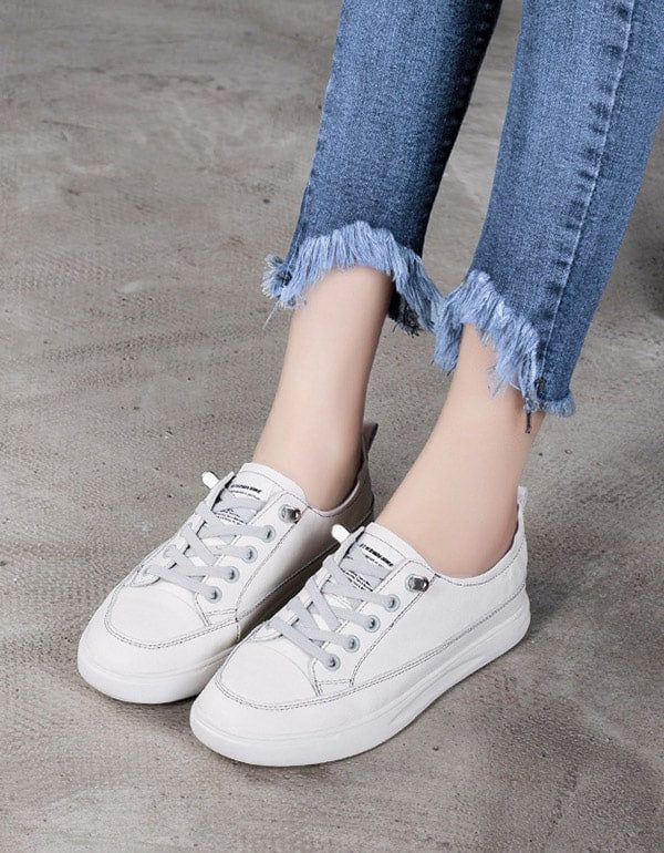 Casual Læder Sneakers Til Damer | modeskobutik.com