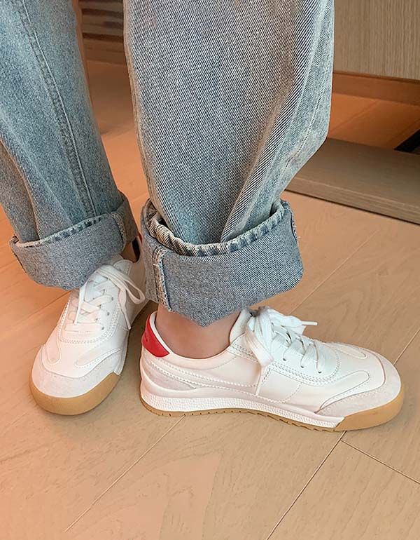 Læder Casual Sneakers Sko Til Damer