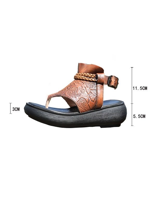 Håndlavede Retro Flip-flop Sandaler Slingback