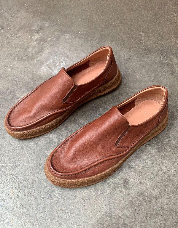 Komfortable Slip-on Loafers I Retro Læder Til Mænd